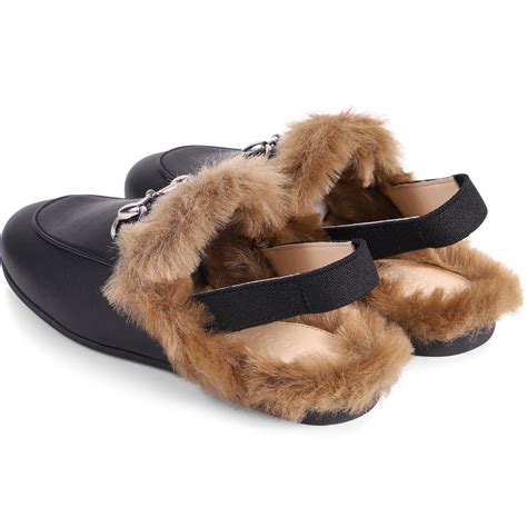 gucci faux fur loafers